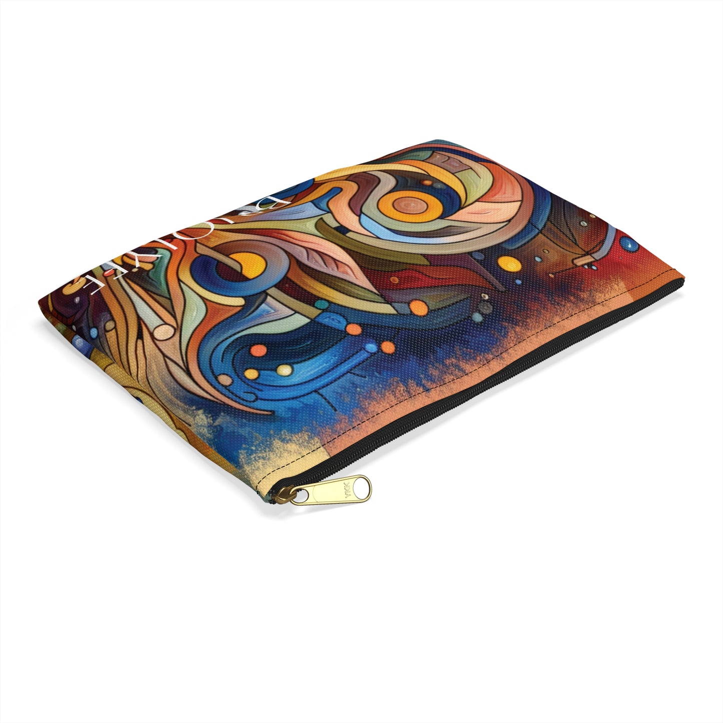 Vibrant Abstract Art Accessory Pouch - Colorful Zippered Bag for Travel & Organization