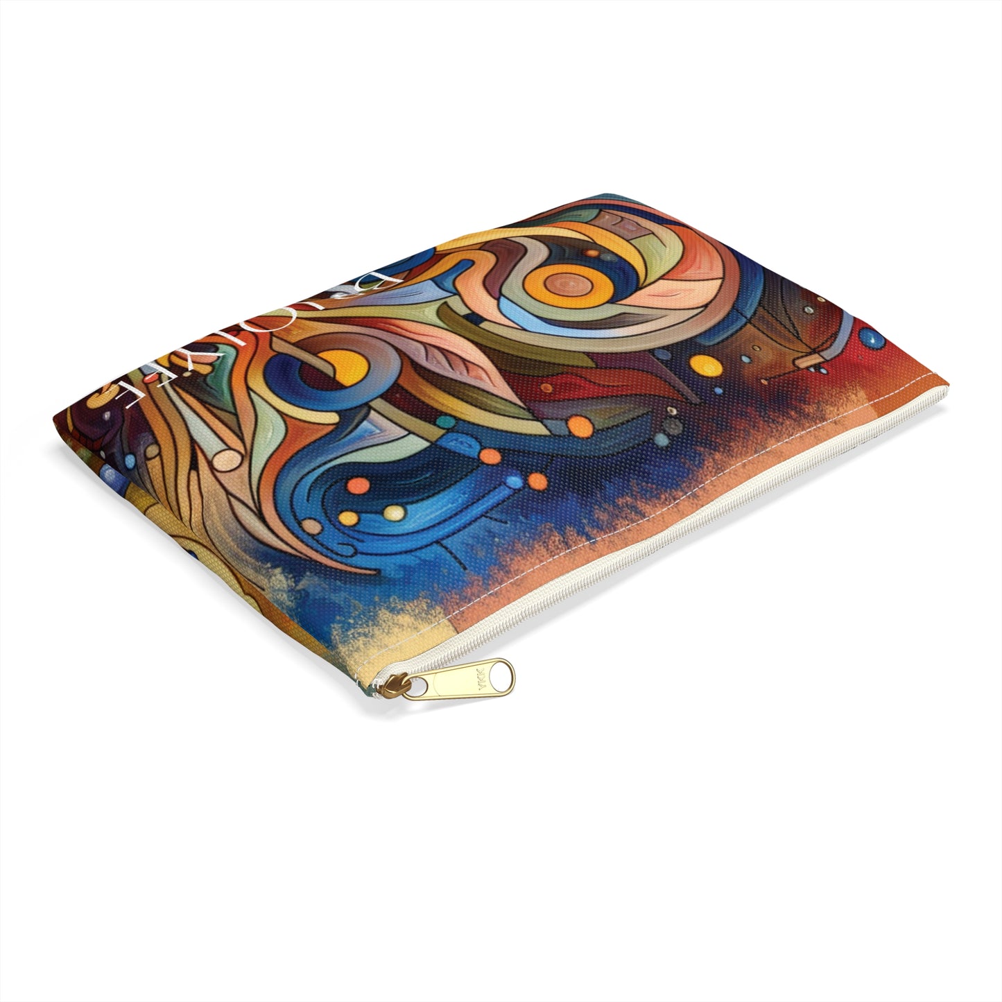 Vibrant Abstract Art Accessory Pouch - Colorful Zippered Bag for Travel & Organization