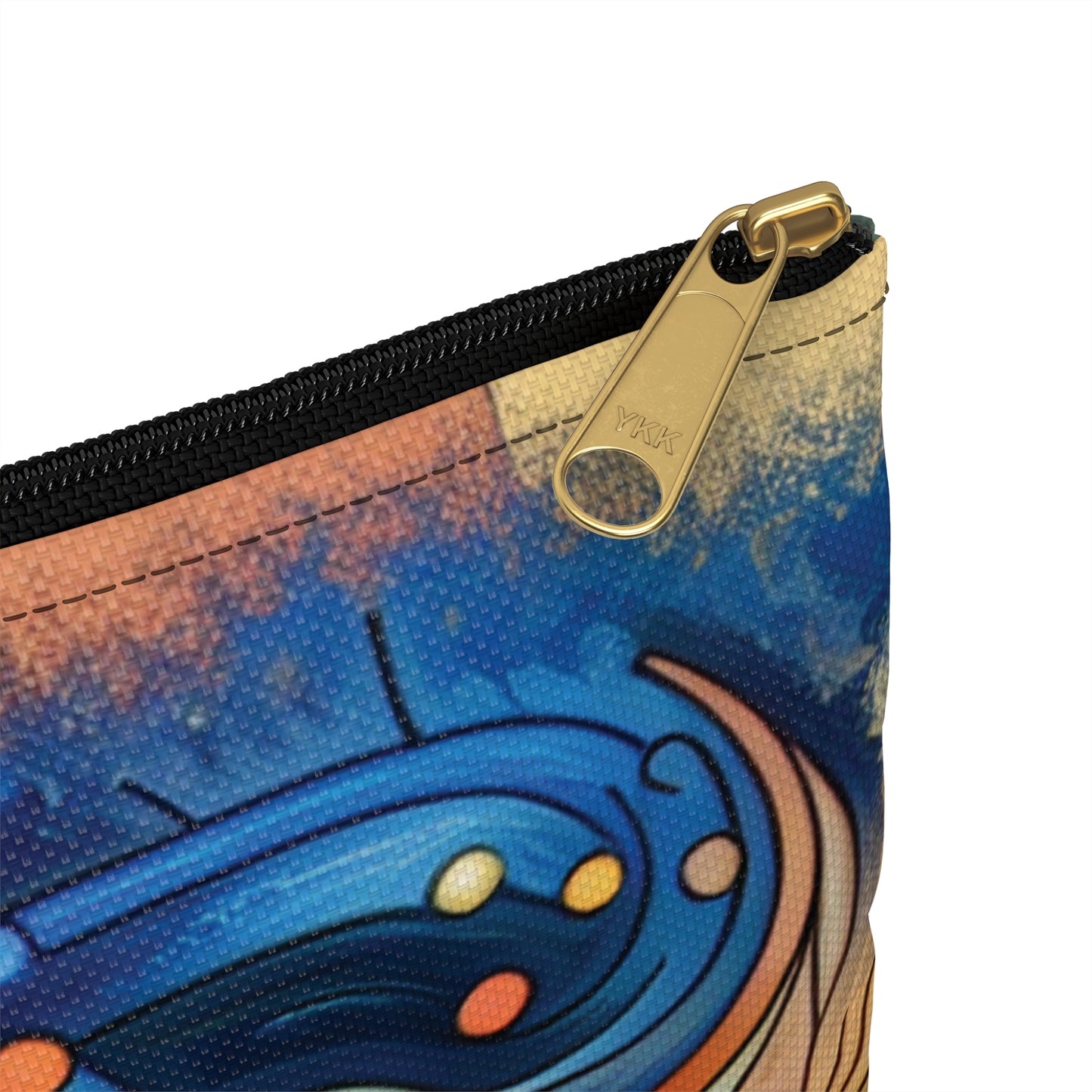 Vibrant Abstract Art Accessory Pouch - Colorful Zippered Bag for Travel & Organization