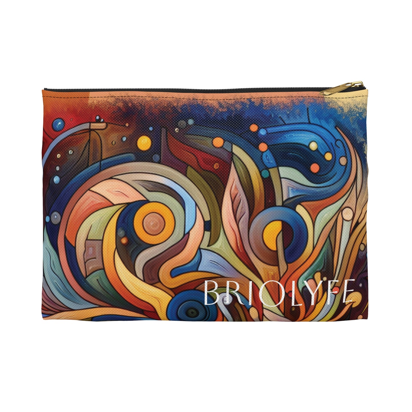 Vibrant Abstract Art Accessory Pouch - Colorful Zippered Bag for Travel & Organization