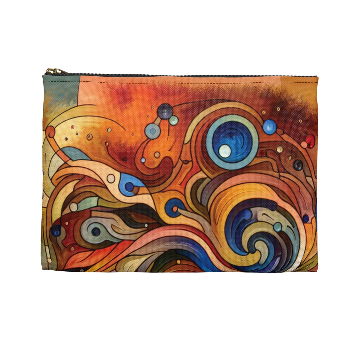 Vibrant Abstract Art Accessory Pouch - Colorful Zippered Bag for Travel & Organization