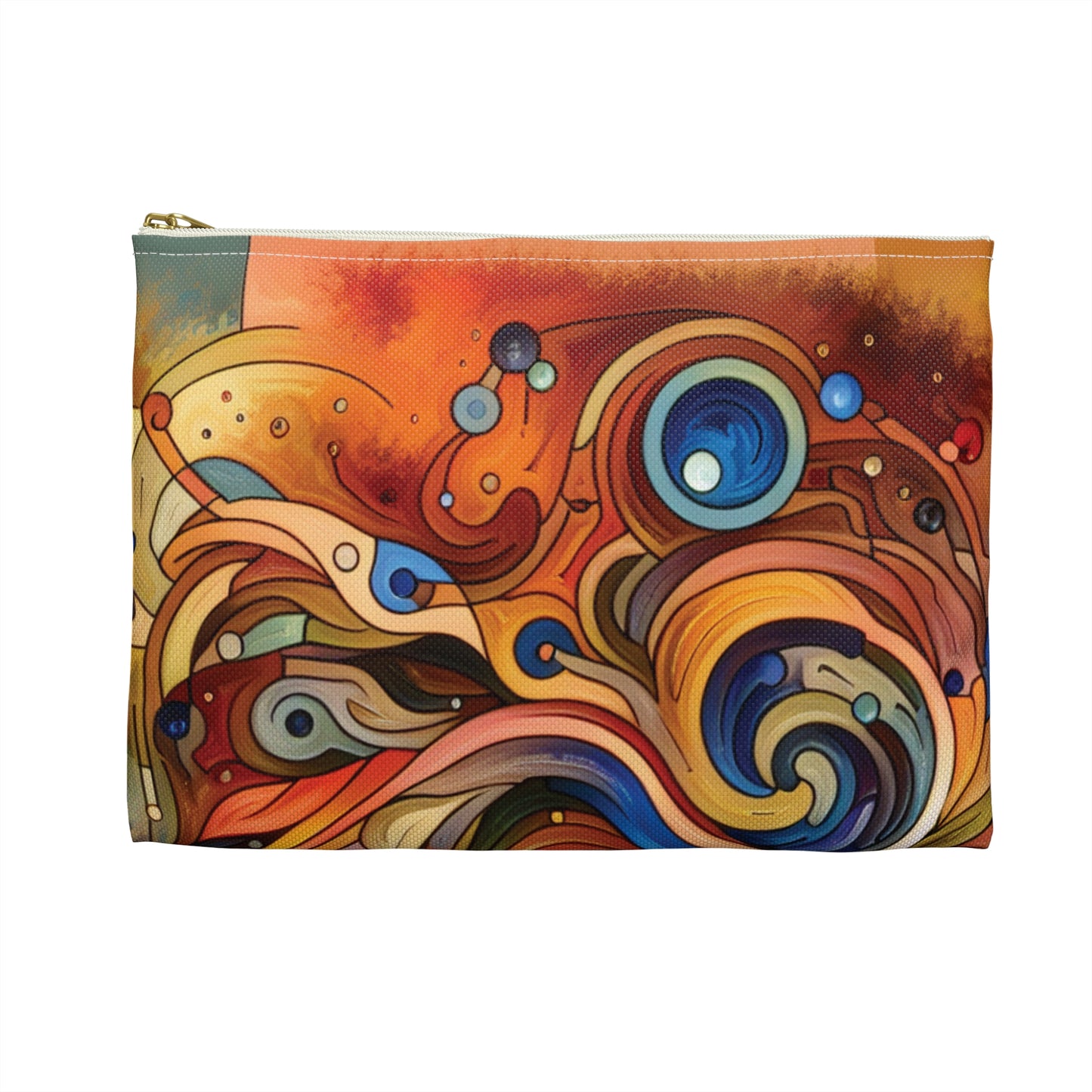 Vibrant Abstract Art Accessory Pouch - Colorful Zippered Bag for Travel & Organization